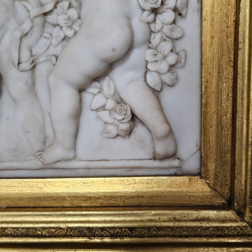 Fabulous Large Early 20thc Framed Alabaster Relief panel  View IV