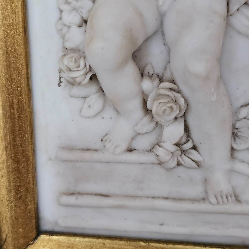 Fabulous Large Early 20thc Framed Alabaster Relief panel  View IX