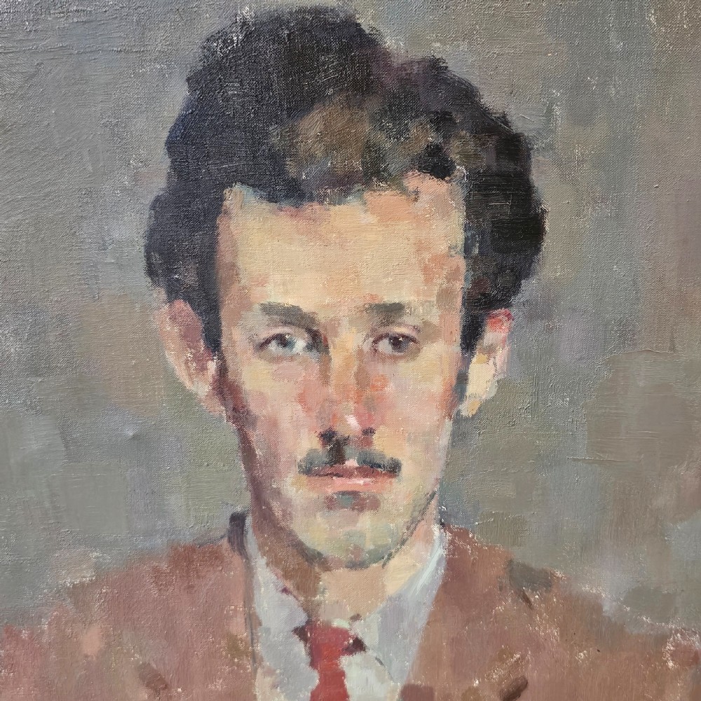 Kathryn Kynoch R.G.I (Scottish b1942 - 2025) - 102cm. portrait of a man with arms folded View IV
