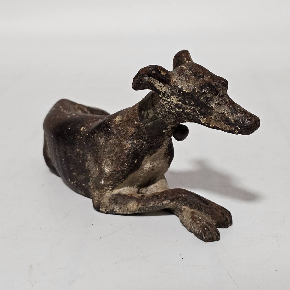 Fabulous 19thc Cast Iron Seated Greyhound - Desk Weight View III