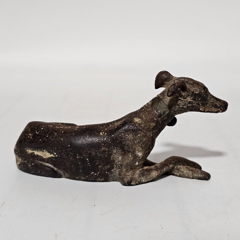Fabulous 19thc Cast Iron Seated Greyhound - Desk Weight View IV