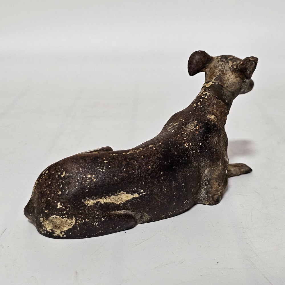 Fabulous 19thc Cast Iron Seated Greyhound - Desk Weight View V