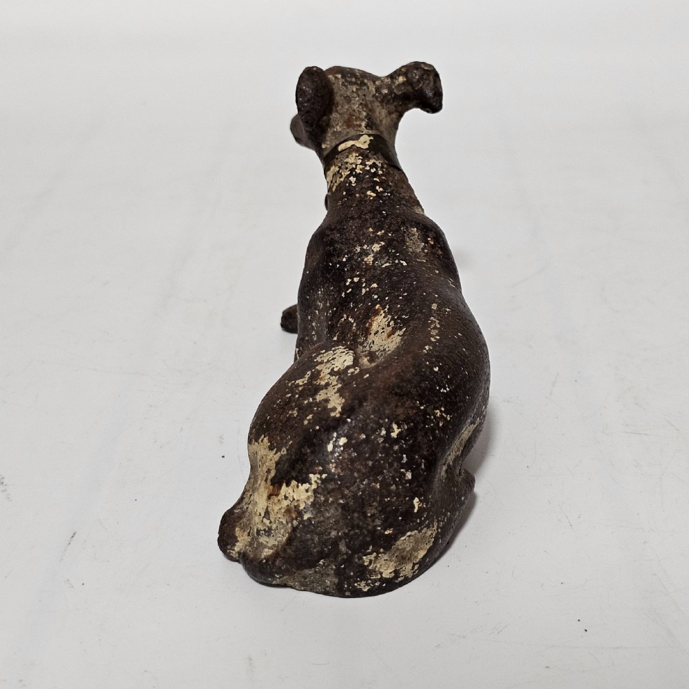 Fabulous 19thc Cast Iron Seated Greyhound - Desk Weight View VI