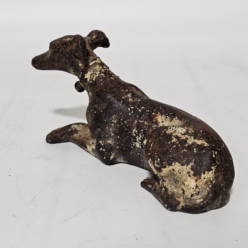 Fabulous 19thc Cast Iron Seated Greyhound - Desk Weight View VII