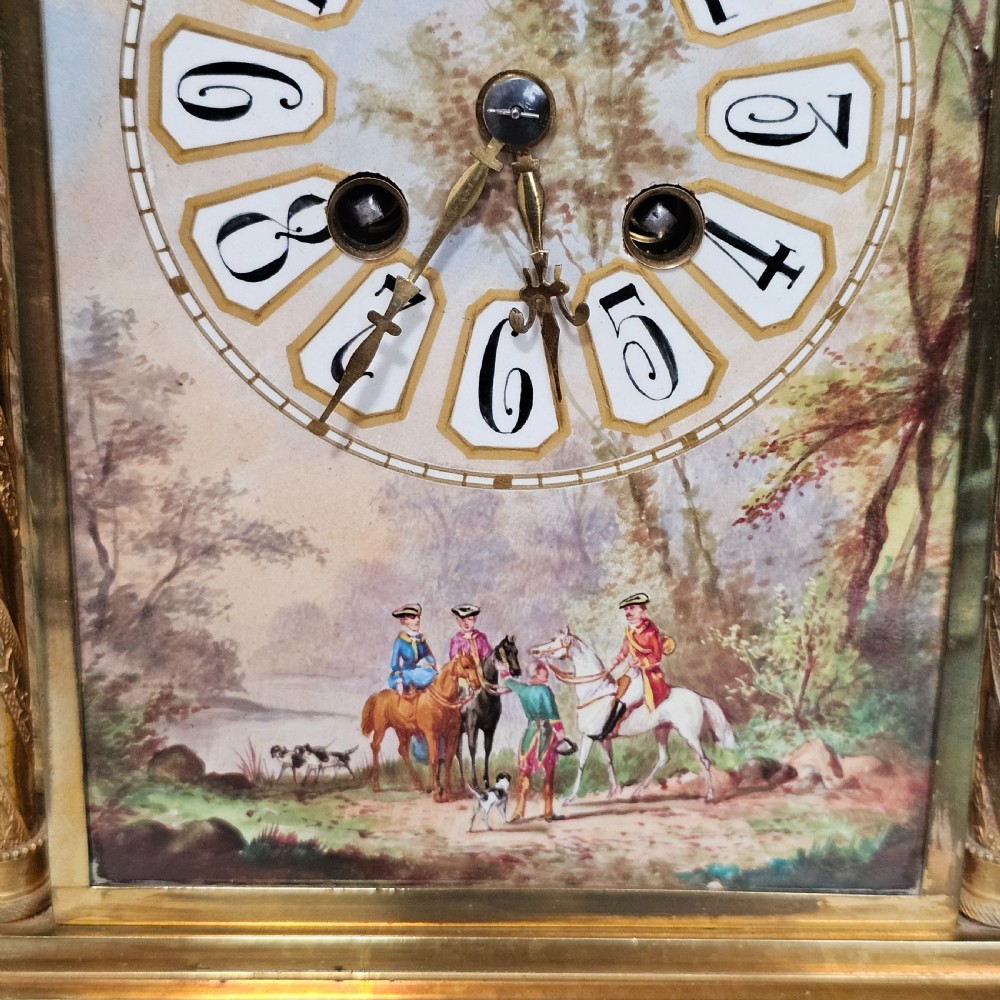 19th Century French Gilt Bronze & Porcelain Mantel Clock  View IV