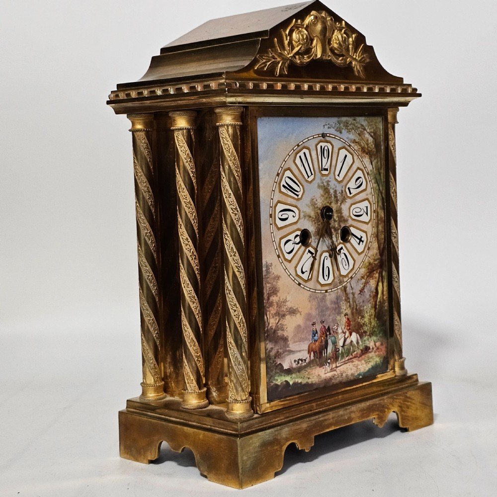 19th Century French Gilt Bronze & Porcelain Mantel Clock  View XI