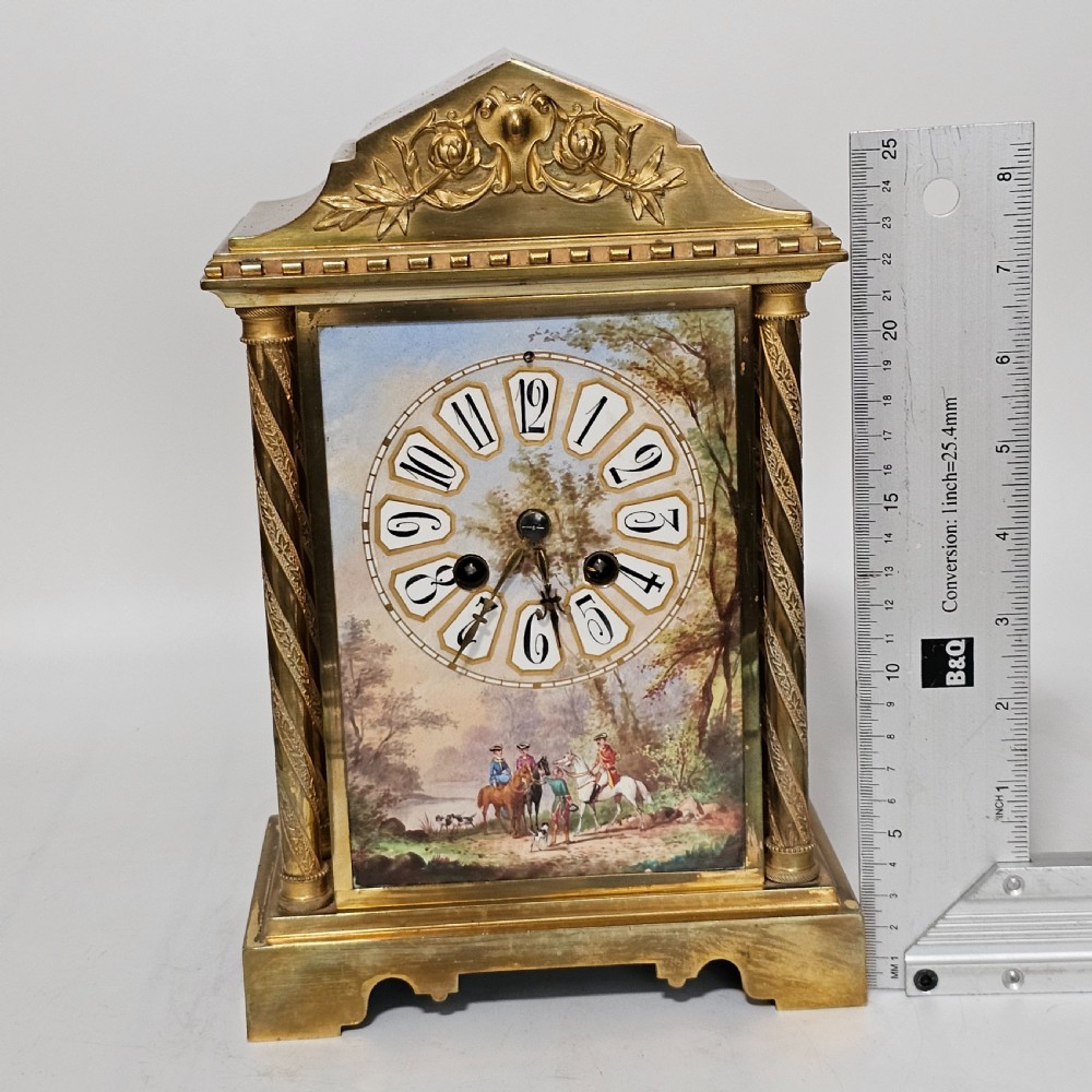 19th Century French Gilt Bronze & Porcelain Mantel Clock  View XIII