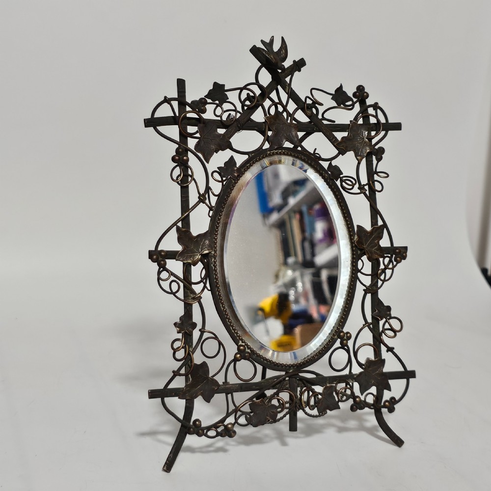 Exquisite Antique Easel Backed Dressing Table Mirror c1890