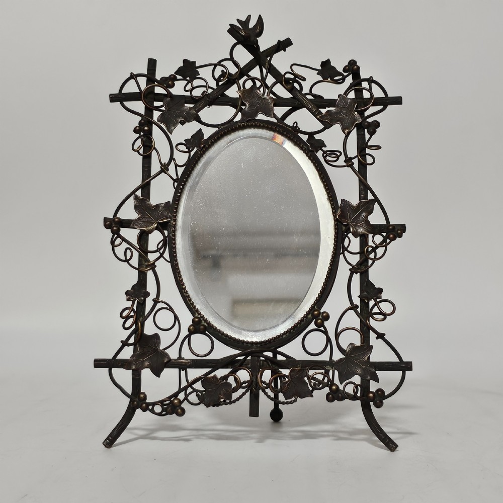 Exquisite Antique Easel Backed Dressing Table Mirror c1890 View II