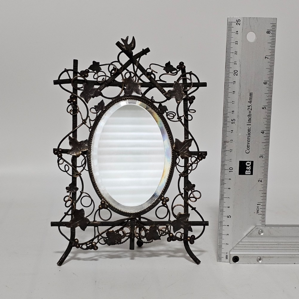 Exquisite Antique Easel Backed Dressing Table Mirror c1890 View IX