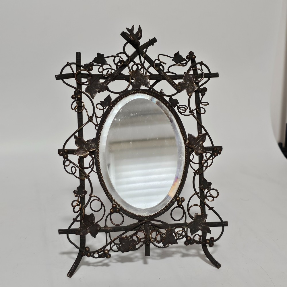 Exquisite Antique Easel Backed Dressing Table Mirror c1890 View X