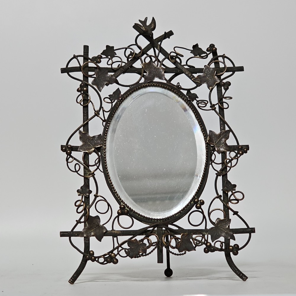 Exquisite Antique Easel Backed Dressing Table Mirror c1890 View XI