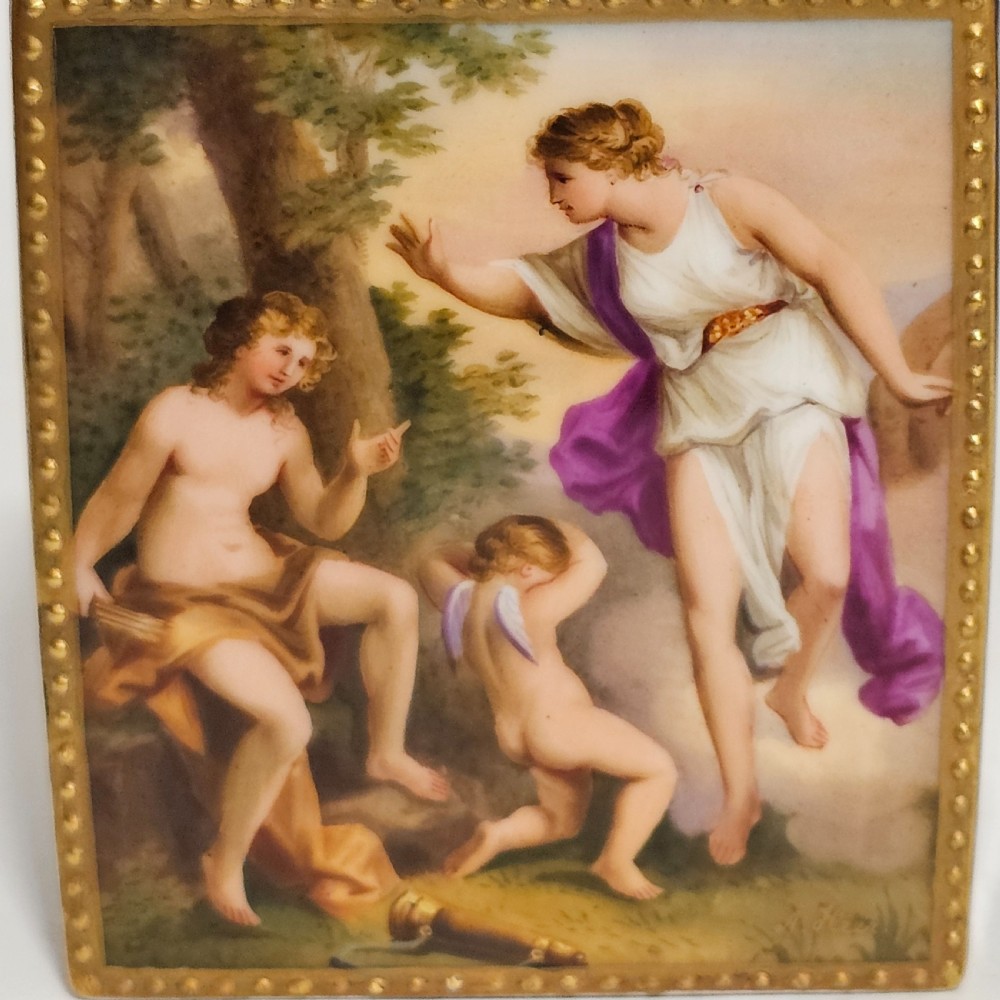 19thc Exquisitely Painted Royal Vienna Porcelain Bottle, Signed A.Heer View VII