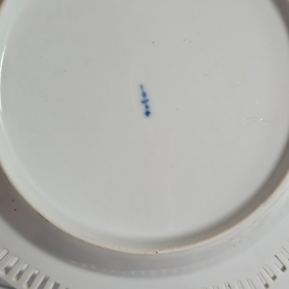 Four Antique KPM Berlin porcelain Octagonal Fretted Painted Plates  View XVI