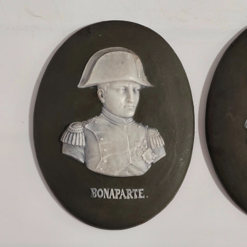 3 x Relief Basalt Portrait Plaques - Duke of Wellington & Napoleon Bonaparte & Lord Nelson  View III