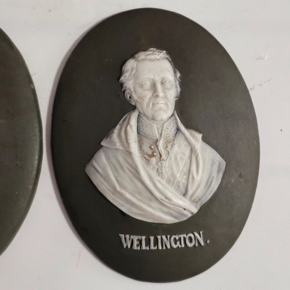 3 x Relief Basalt Portrait Plaques - Duke of Wellington & Napoleon Bonaparte & Lord Nelson  View IV