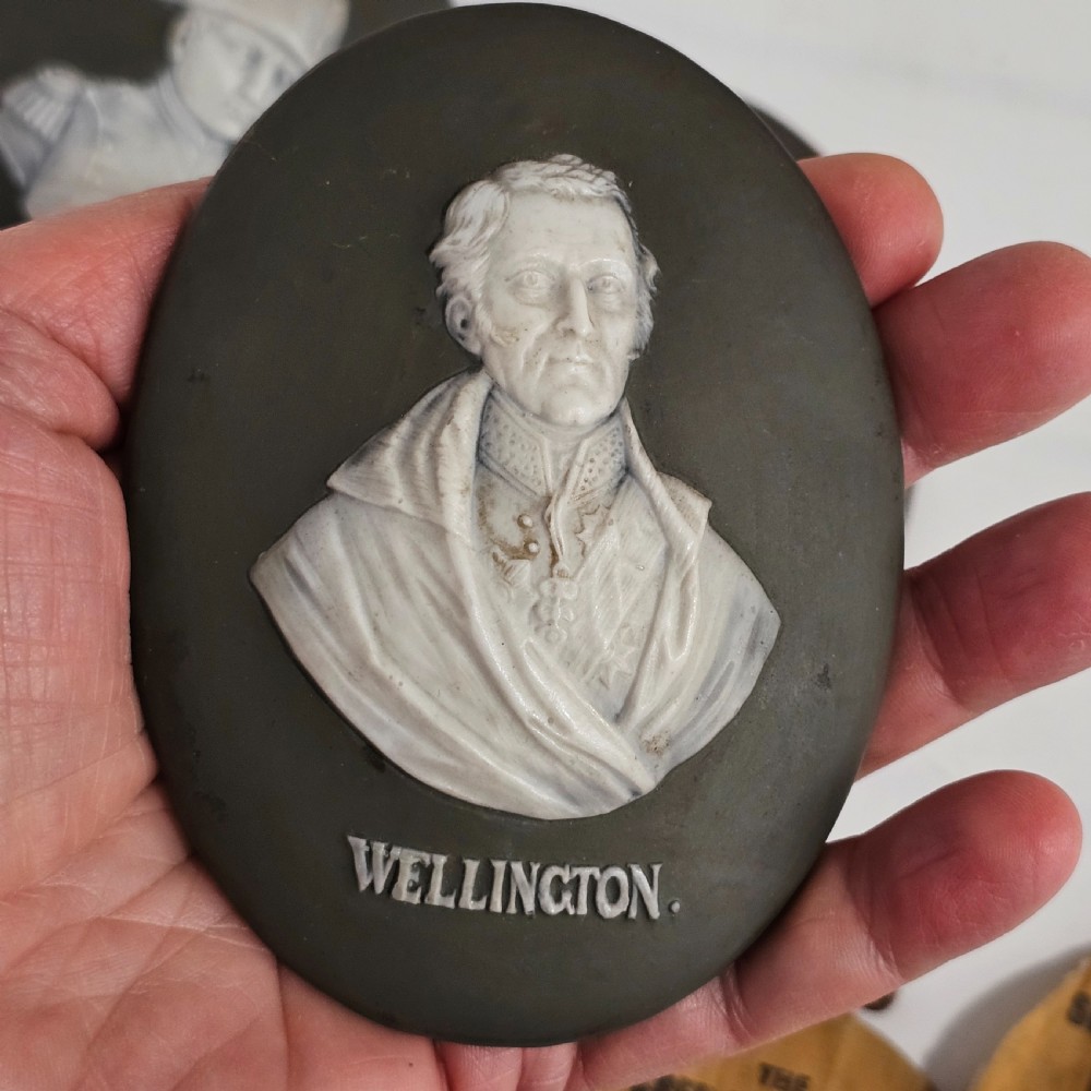 3 x Relief Basalt Portrait Plaques - Duke of Wellington & Napoleon Bonaparte & Lord Nelson  View IX