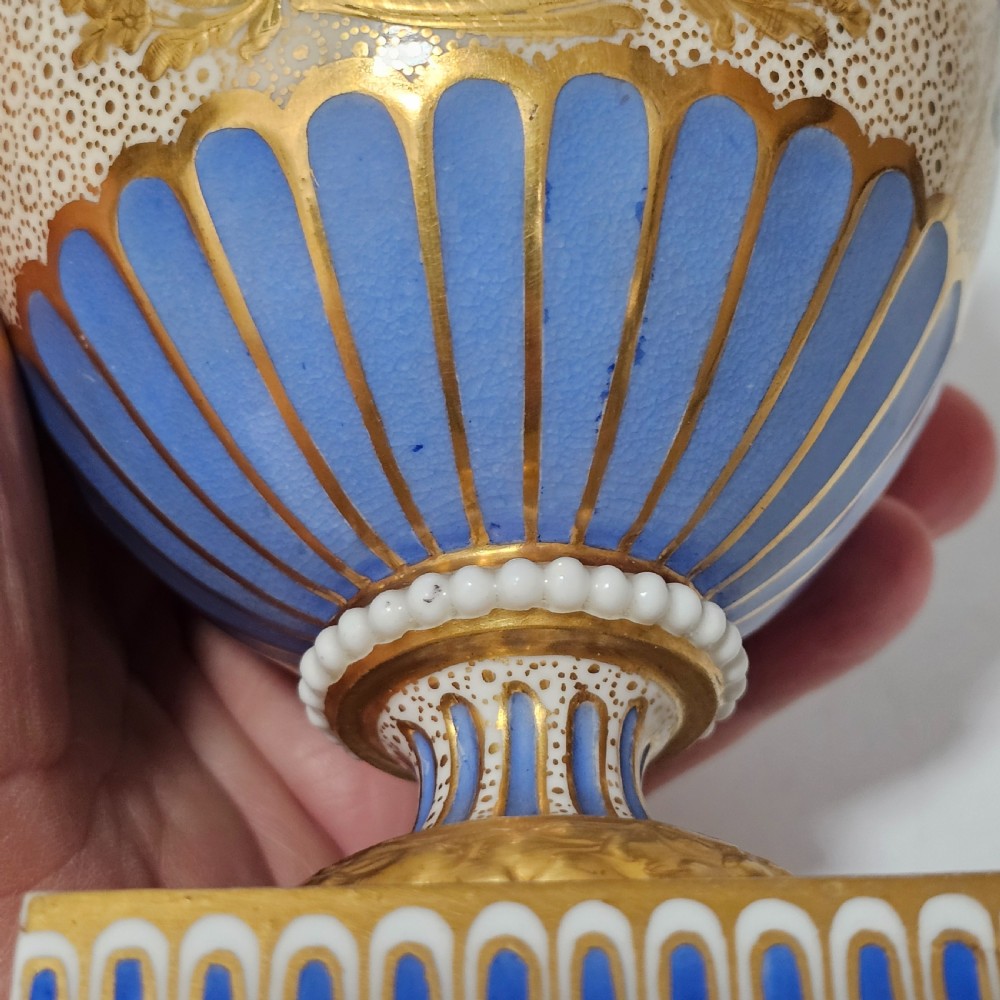 Stunning Pair of Regency Derby Style Hand-Painted Porcelain Vases, c.1810–1825 View VIII