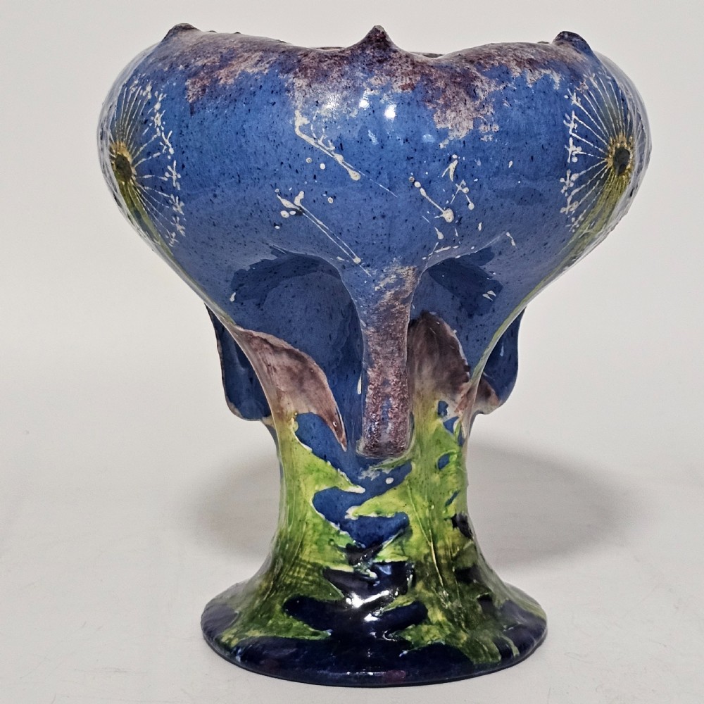 Paul Dachsel For Amphora - An Art Nouveau Pottery Pedestal Vase c1905 View IV