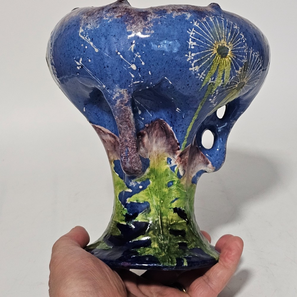 Paul Dachsel For Amphora - An Art Nouveau Pottery Pedestal Vase c1905 View XII
