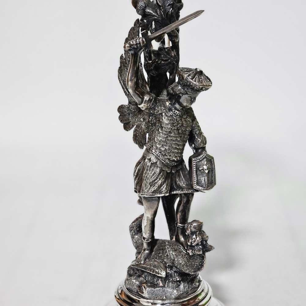 19thc St George Slaying the Dragon SP & Glass Epergne - James Deakin View IV