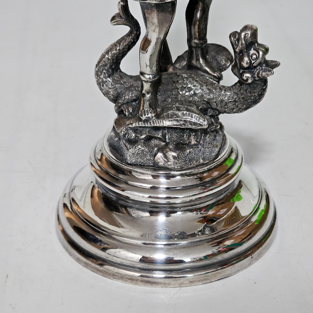19thc St George Slaying the Dragon SP & Glass Epergne - James Deakin View VII