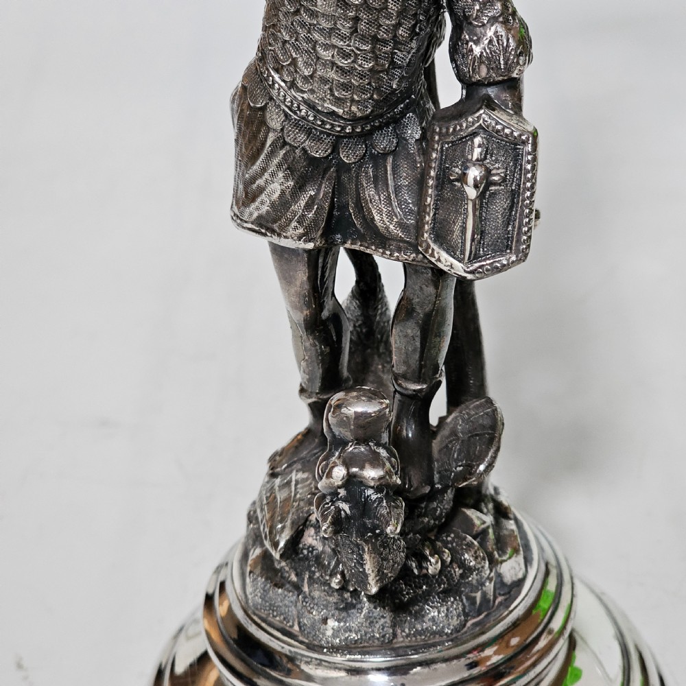 19thc St George Slaying the Dragon SP & Glass Epergne - James Deakin View VIII