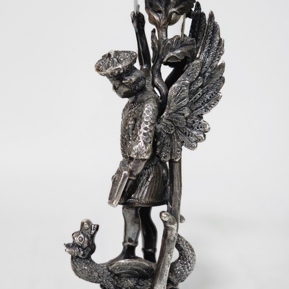19thc St George Slaying the Dragon SP & Glass Epergne - James Deakin View XII