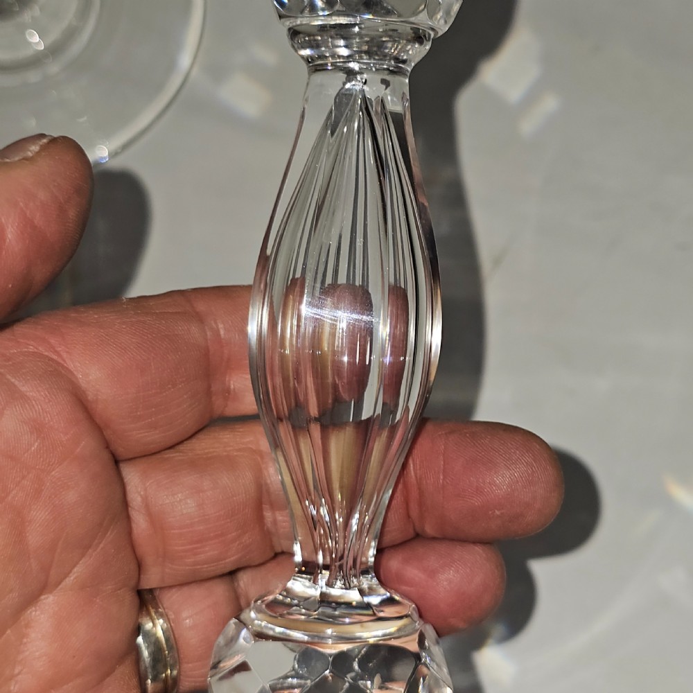 Set of Four Matching Crystal Cut Candlesticks Late 19thc View VIII