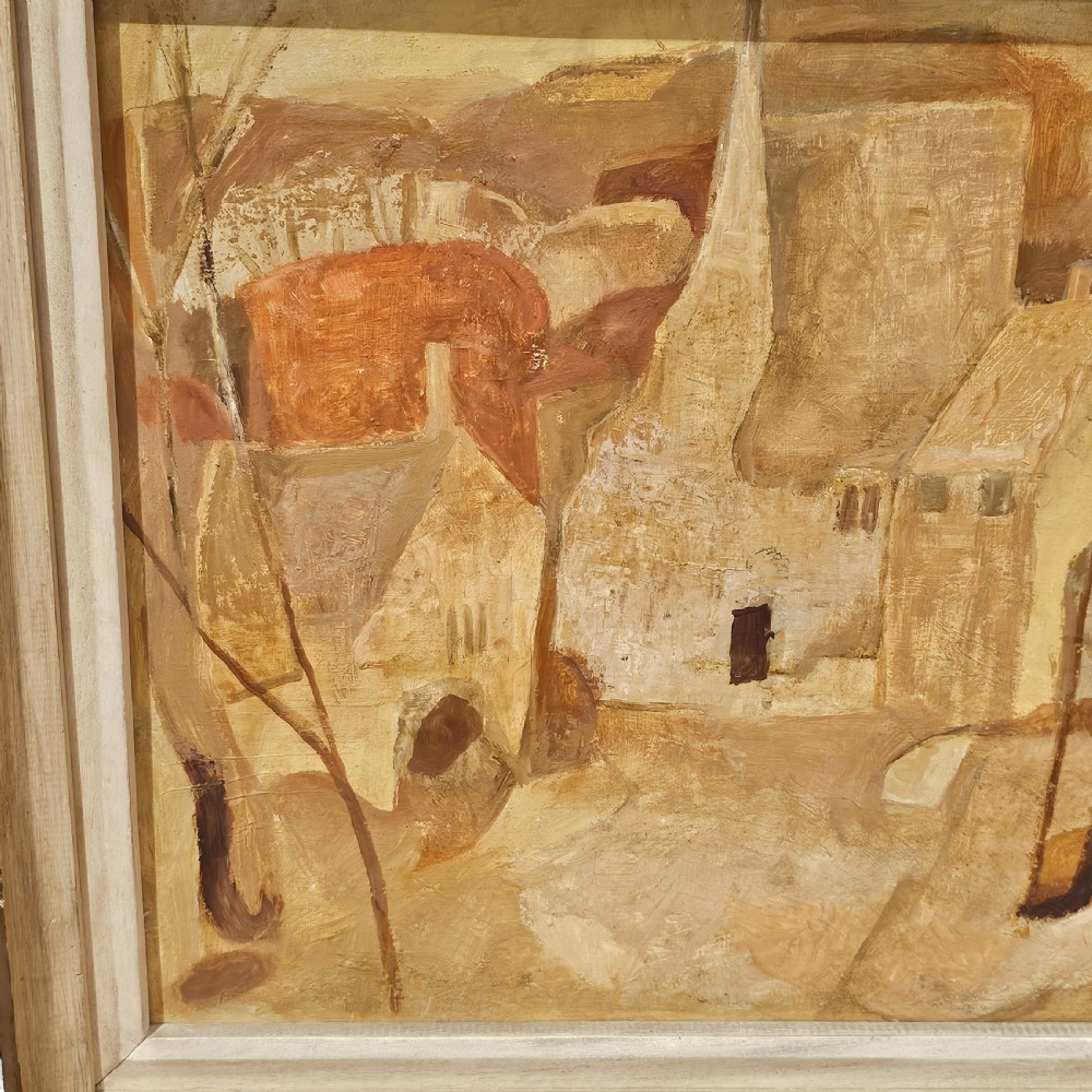 Marjorie Hawkes Oil on Board (British, Mid 20th Century) – A Cotswold Village View III