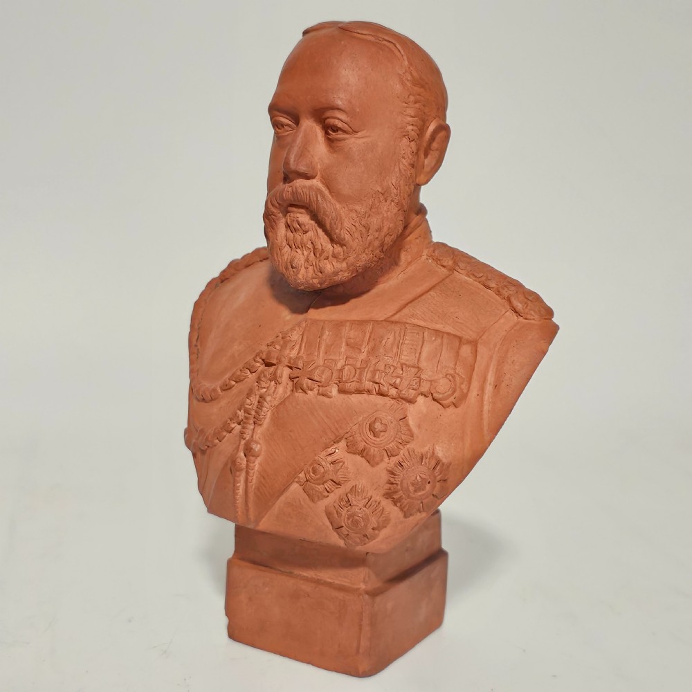 Antique Teracotta Bust of King Edward VII Signed 'J.Palmer 1902'