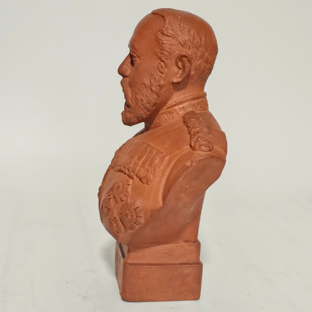 Antique Teracotta Bust of King Edward VII Signed 'J.Palmer 1902' View II