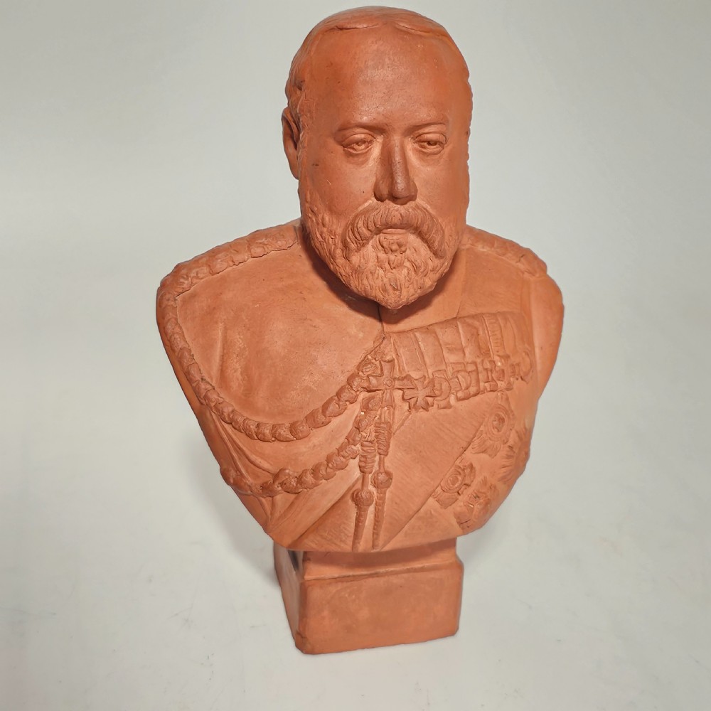 Antique Teracotta Bust of King Edward VII Signed 'J.Palmer 1902' View III