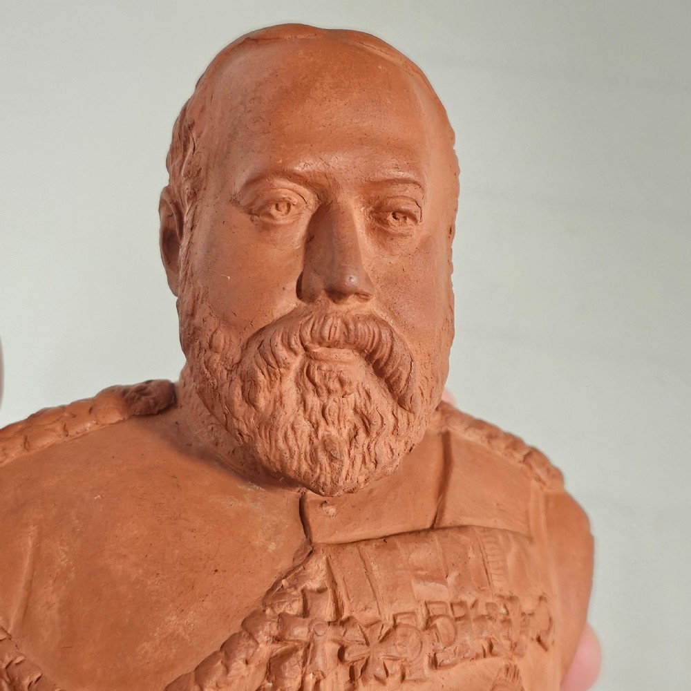 Antique Teracotta Bust of King Edward VII Signed 'J.Palmer 1902' View IV