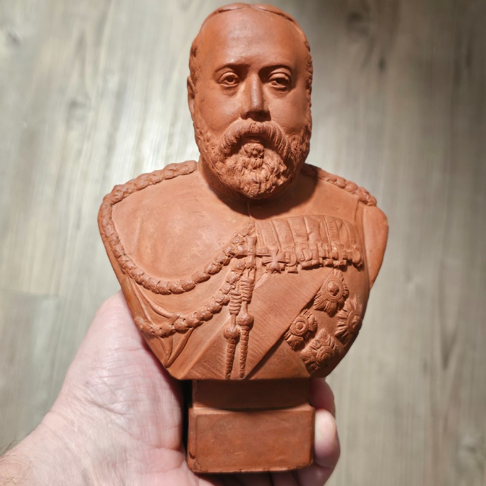 Antique Teracotta Bust of King Edward VII Signed 'J.Palmer 1902' View VII