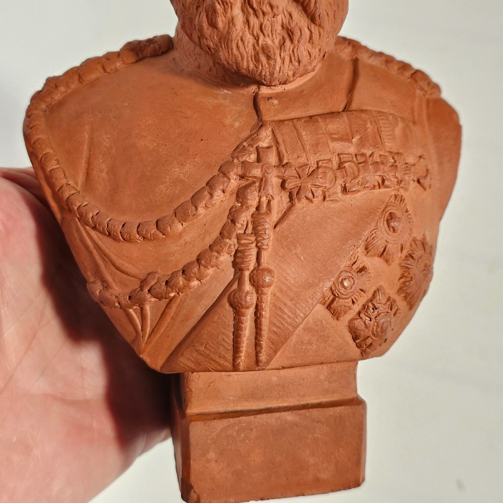 Antique Teracotta Bust of King Edward VII Signed 'J.Palmer 1902' View VIII