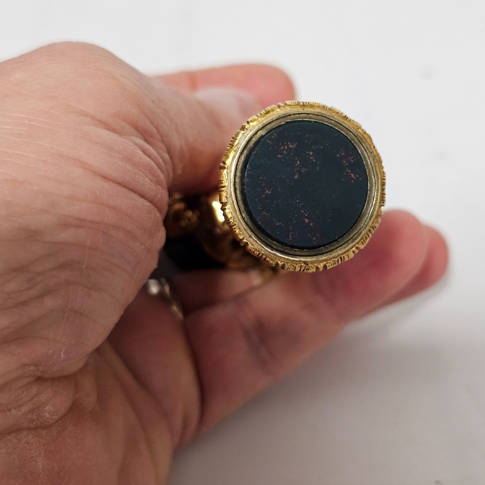 19thc Gilt Bronze & Malachite Mounted Desk Seal View VII