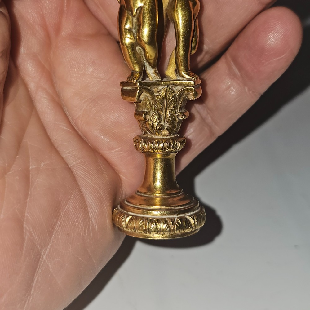 19thc Gilt Bronze & Malachite Mounted Desk Seal View IX