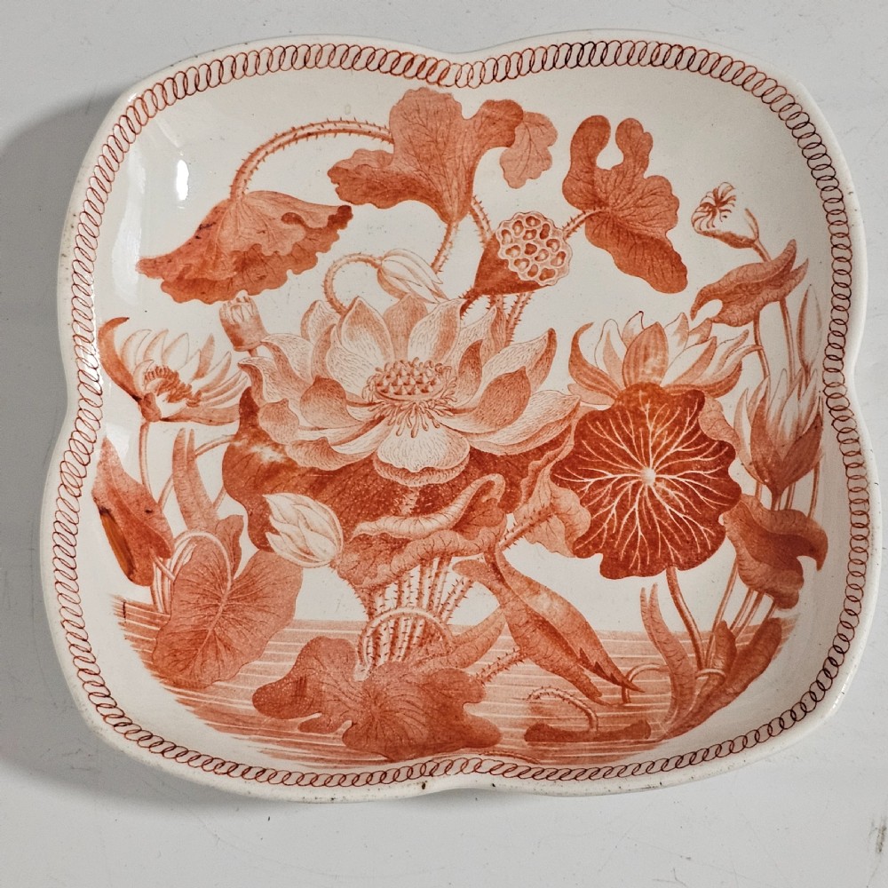 Rare Wedgwood “Water Lily” Quatrefoil Pearlware Plate