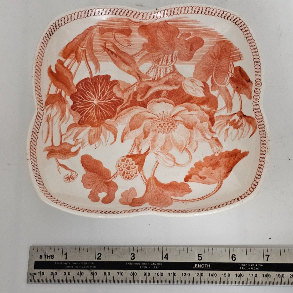 Rare Wedgwood “Water Lily” Quatrefoil Pearlware Plate View VII
