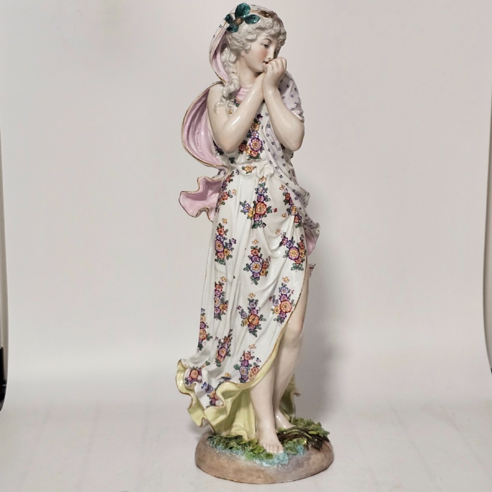 Stunning Large 19thc Porcelain Figure, Blue Crossed SWords Mark 47cm in height