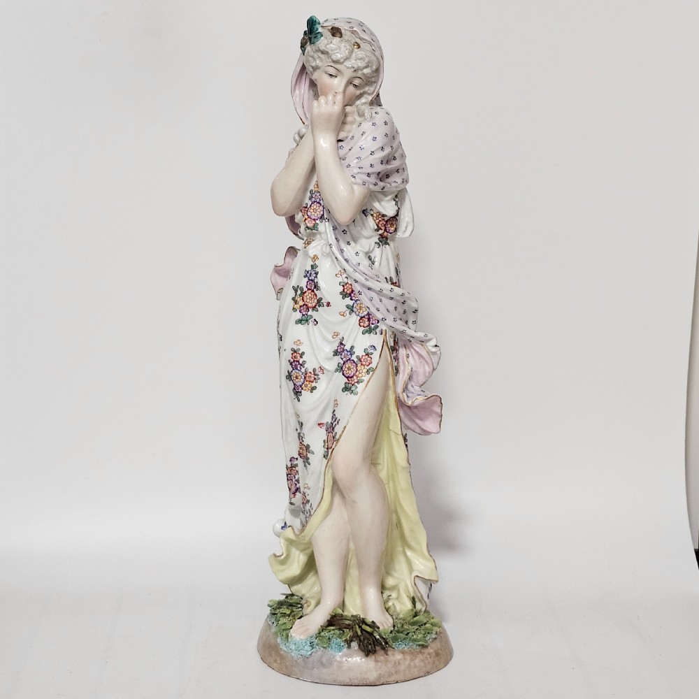 Stunning Large 19thc Porcelain Figure, Blue Crossed SWords Mark 47cm in height View II