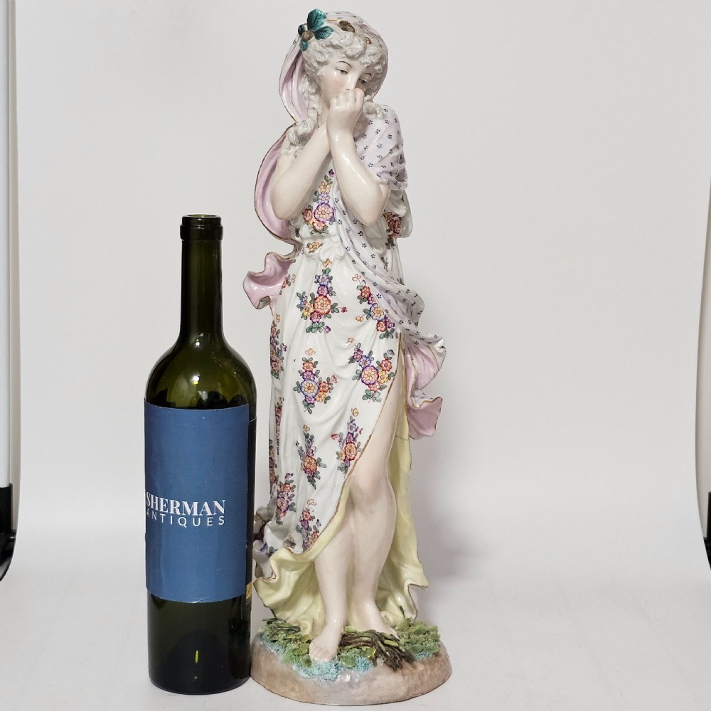 Stunning Large 19thc Porcelain Figure, Blue Crossed SWords Mark 47cm in height View VII