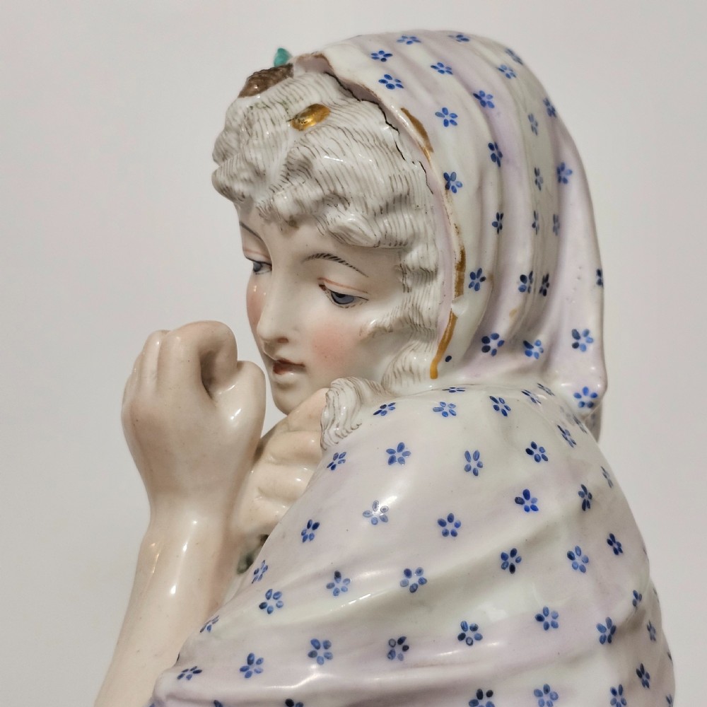 Stunning Large 19thc Porcelain Figure, Blue Crossed SWords Mark 47cm in height View IX