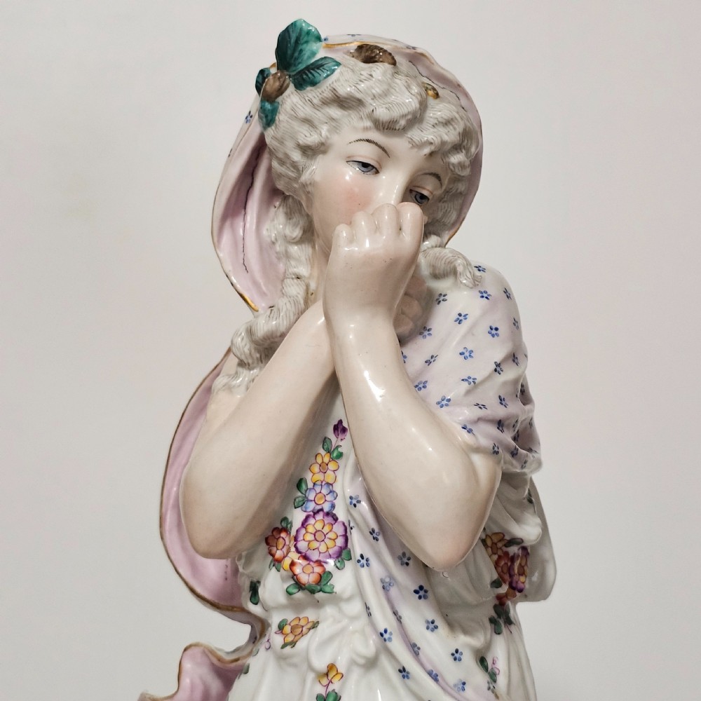 Stunning Large 19thc Porcelain Figure, Blue Crossed SWords Mark 47cm in height View XII
