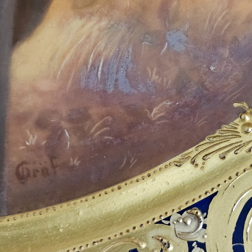 Fabulous 19thc Vienna Signed Porcelain Plate 'Ruth' Housed within a Stunning 54cm 19thc Florentine Frame  View IX