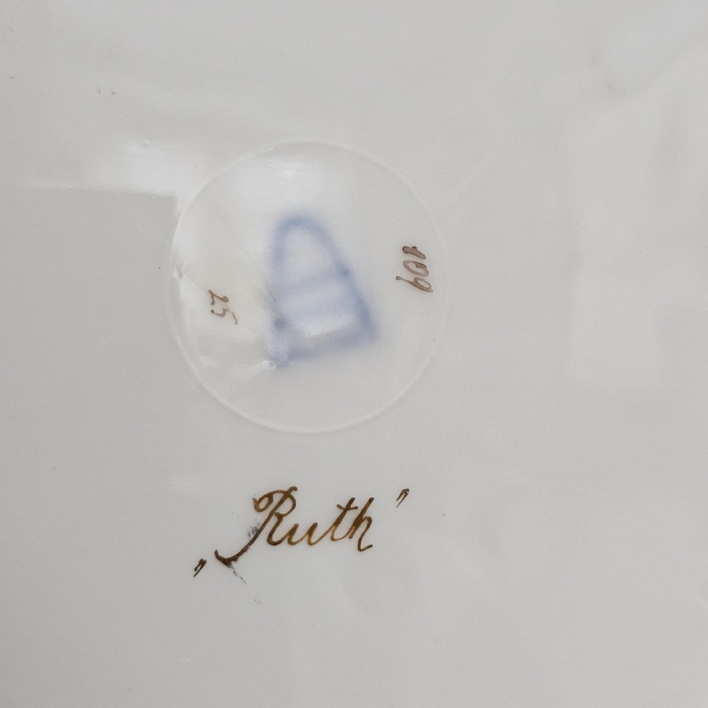 Fabulous 19thc Vienna Signed Porcelain Plate 'Ruth' Housed within a Stunning 54cm 19thc Florentine Frame  View XI