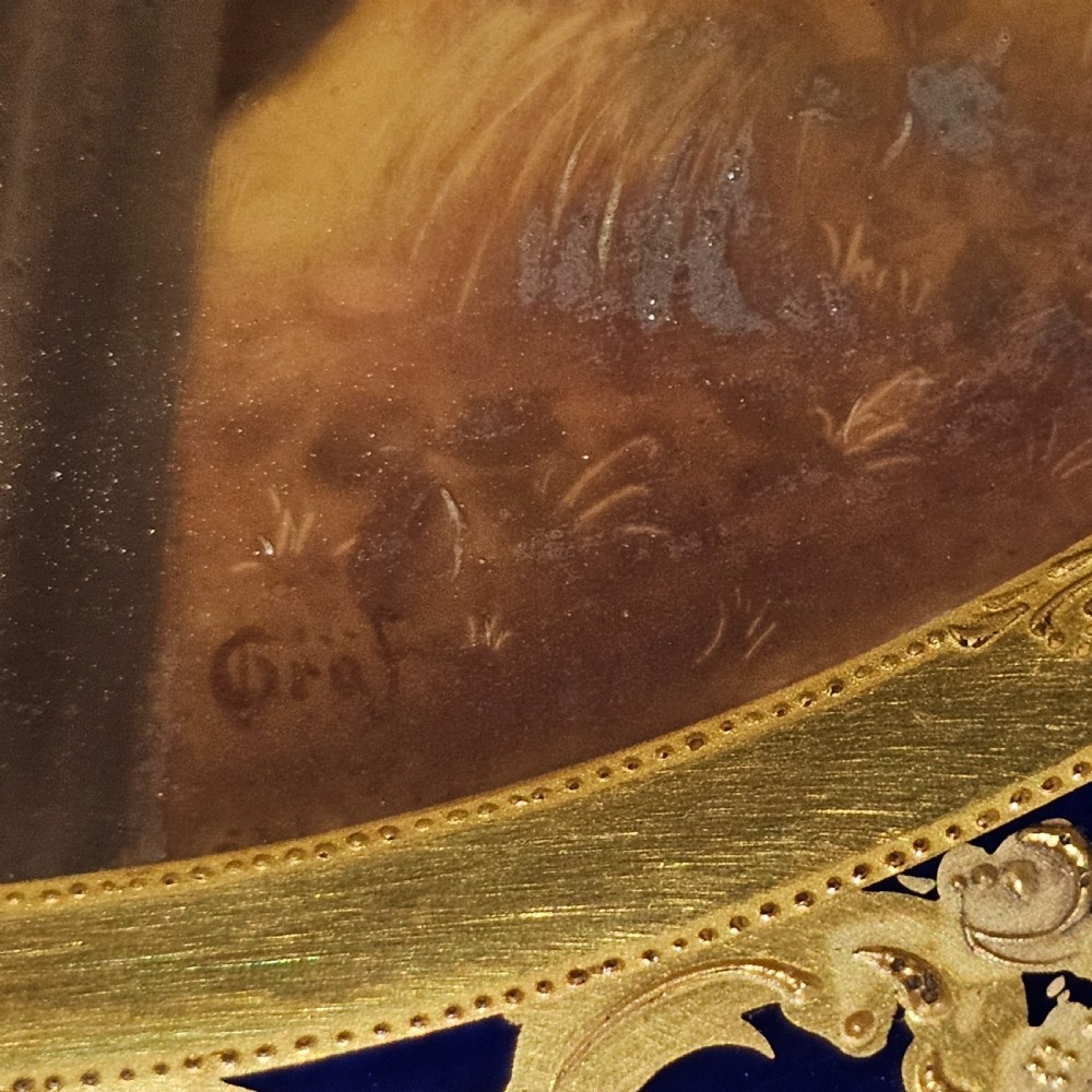 Fabulous 19thc Vienna Signed Porcelain Plate 'Ruth' Housed within a Stunning 54cm 19thc Florentine Frame  View XXIV