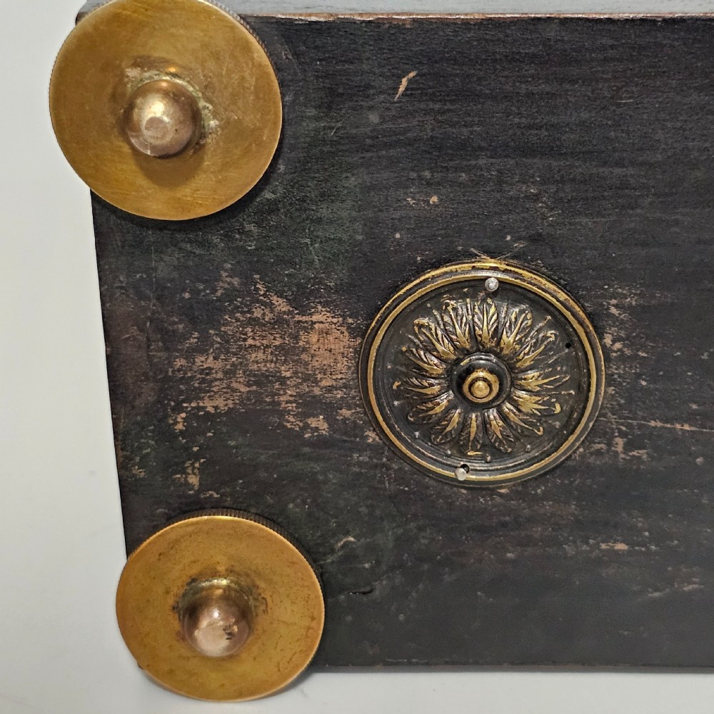 Erhard & Sohne Art Nouveau Secessionist brass and rosewood Intarsia clock Frame View VIII