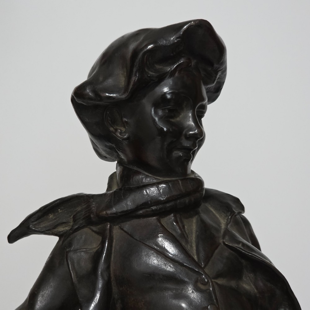 Antoine Bofill (Spanish, 1875-1939), 'La Glissade', 37cm bronze figure of a boy sliding on ice View XVI